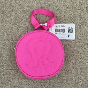 Lululemon Pow Pink Light Logo Coin Pouch nwt